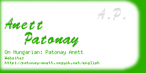 anett patonay business card